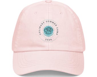 Gorra oficial bordada del campamento de verano culinario / Gorra de béisbol pastel para futuros chefs