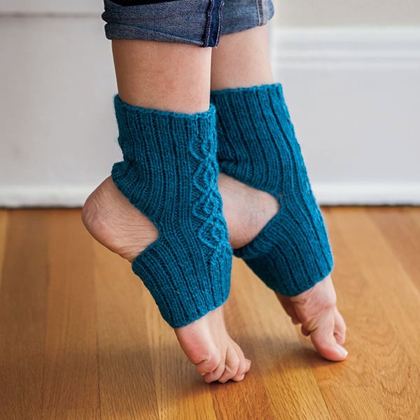 Yoga socks, knitting pattern - Breathe - Double Cable Yoga Socks knitting pattern instant download