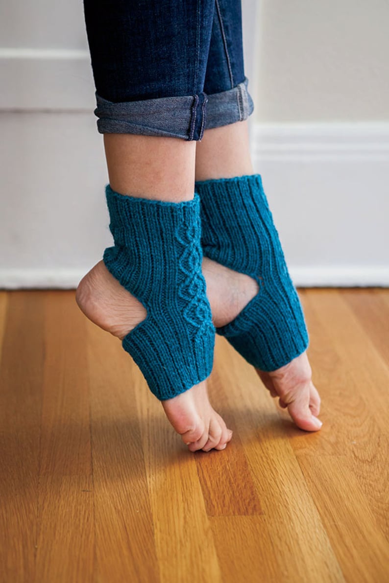 Yoga Socks Knitting Pattern Breathe Double Cable Yoga Etsy