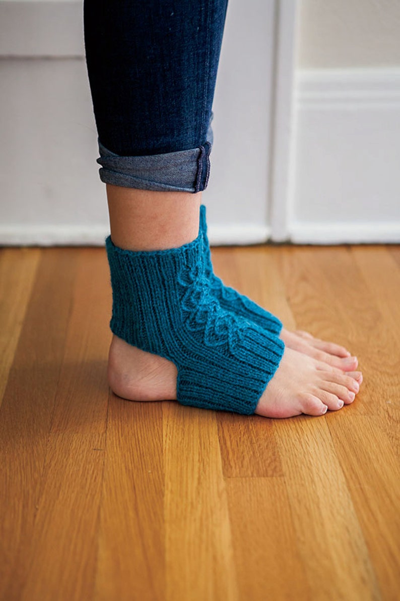 Yoga Socks Knitting Pattern Breathe Double Cable Yoga Etsy