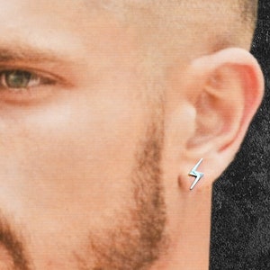 Lightning bolt earrings men shop