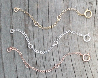 Extension chain, extender chain, 14k gold filled, 925 sterling silver, 14k Rose gold filled, add to your necklace or bracelet Christmas gift