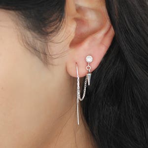 Dangle top string earrings