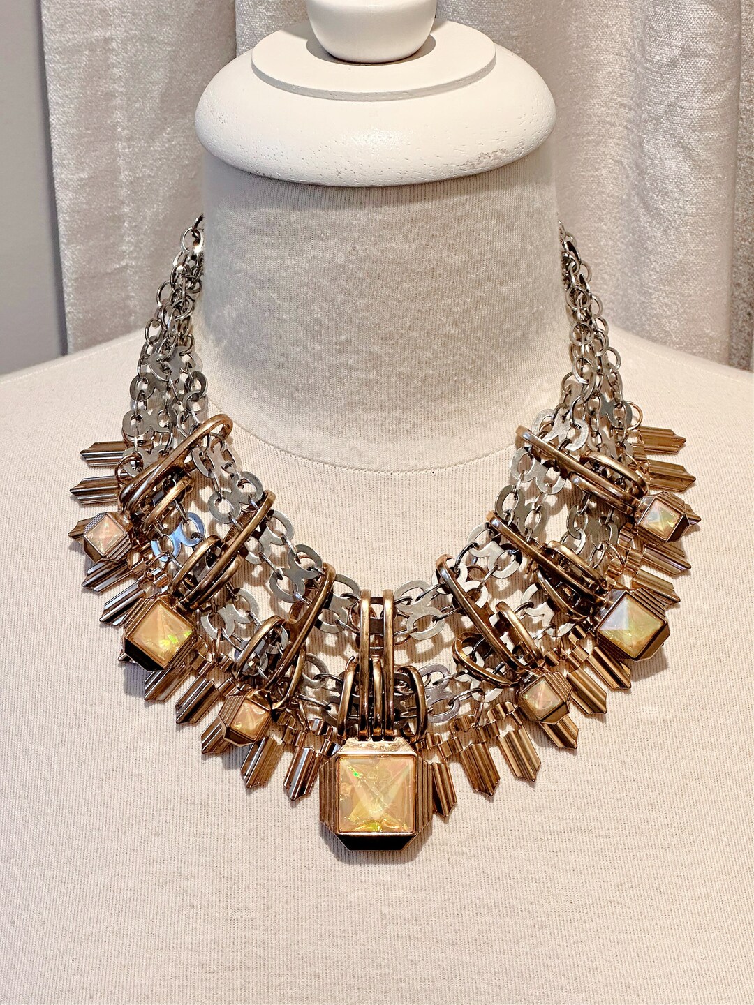 Beatrix Chunky Oval Link Statement Necklace
