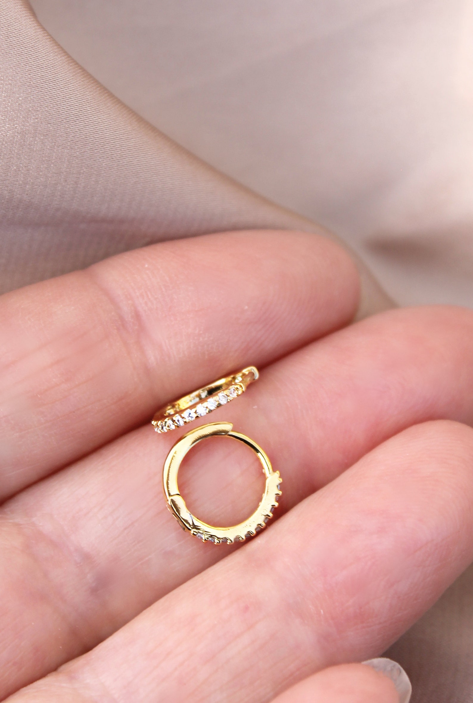 Gold Small Huggie Hoops main image 0