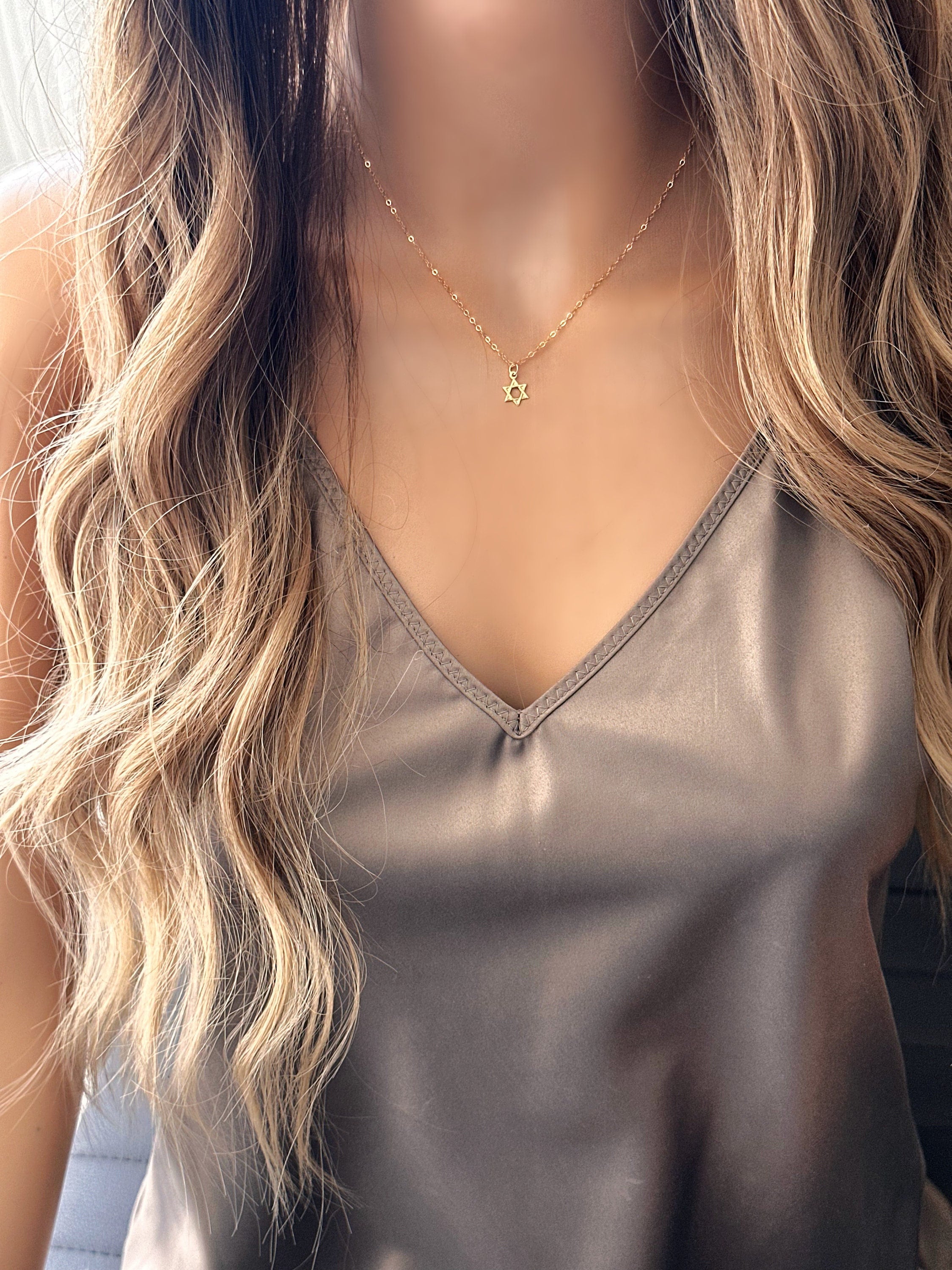 Star of David Necklace, All 14k Gold Filled, Jewish Star Necklace