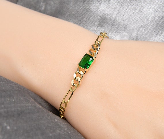 Buy Adiol Jewellery Exquisite gold plated bracelet with emerald green resin  at Amazon.in