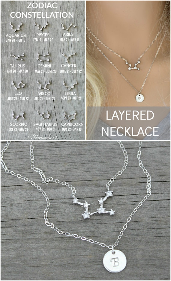 Sterling Silver Cubic Zirconia Cancer Constellation Pendant Necklace 18