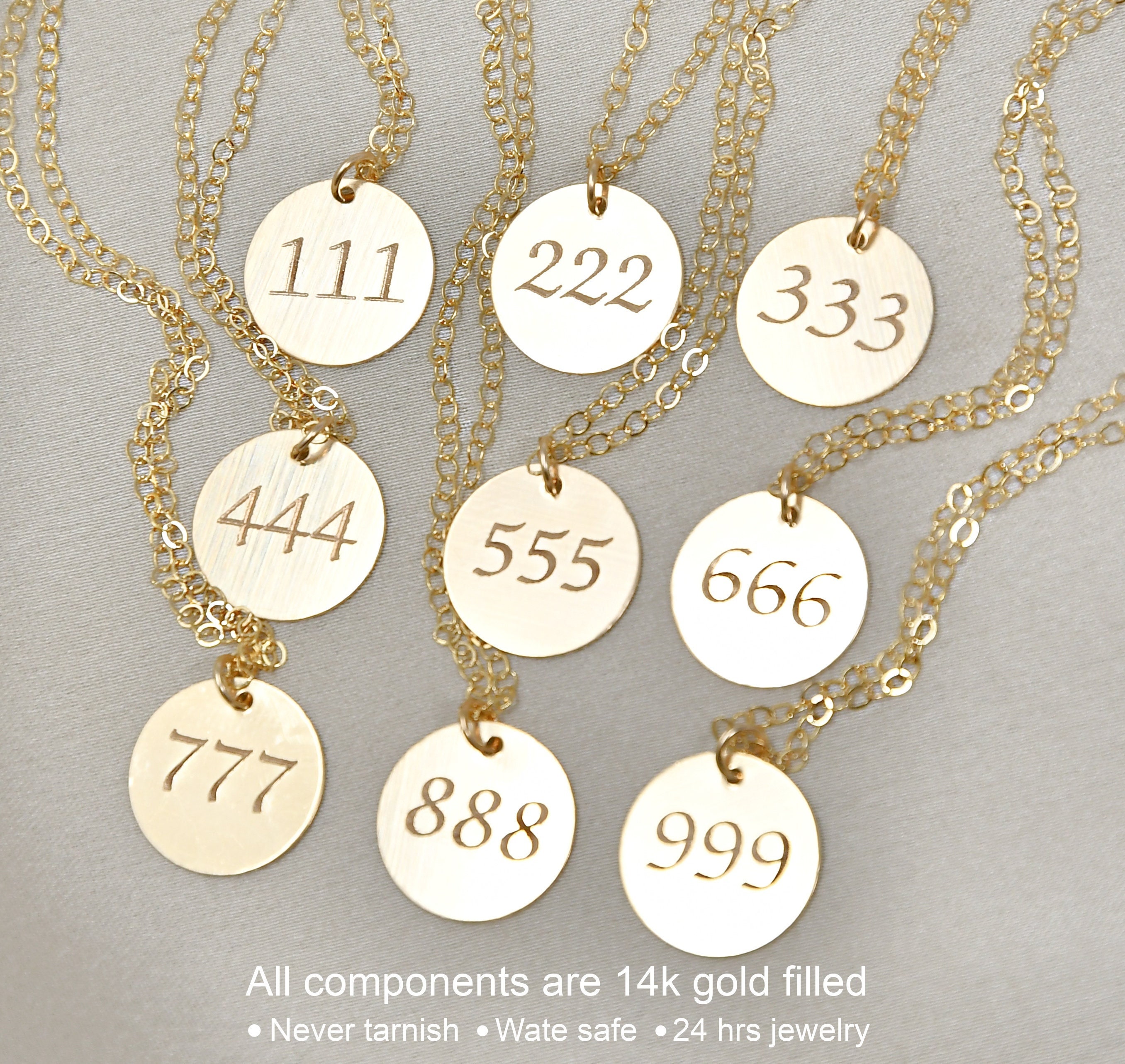 Old English Numerology Necklace Custom Number Necklace Charms Gold