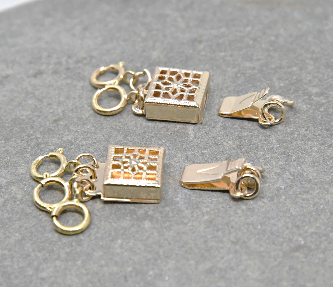 Layering Clasp Gold Necklace Spacer Clasp No More Tangle No Etsy