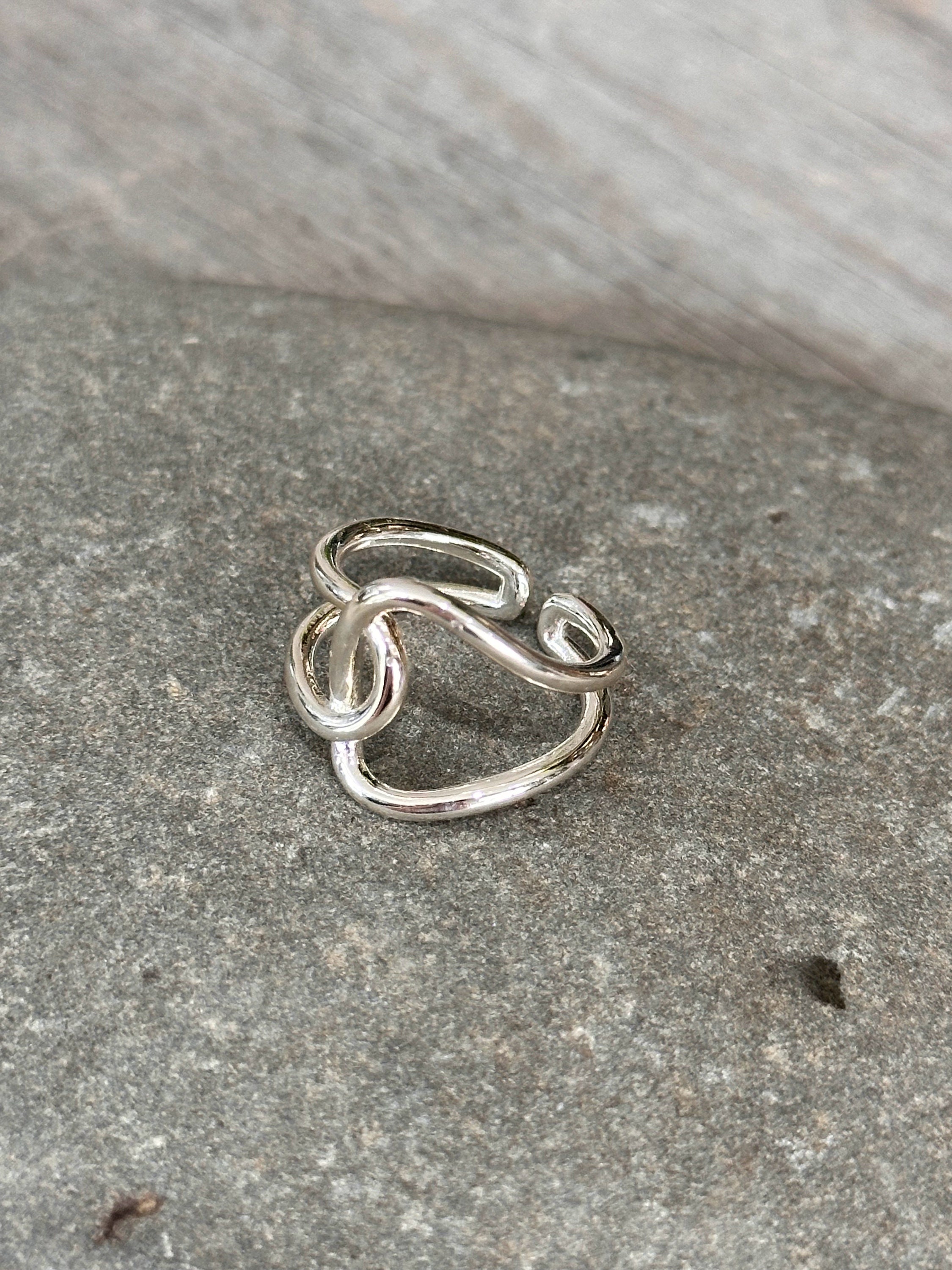 S925 Sterling Silver Adjustable Wrap Ring For Women - Open Design, Cubic Zirconia, Size 7 - View #7