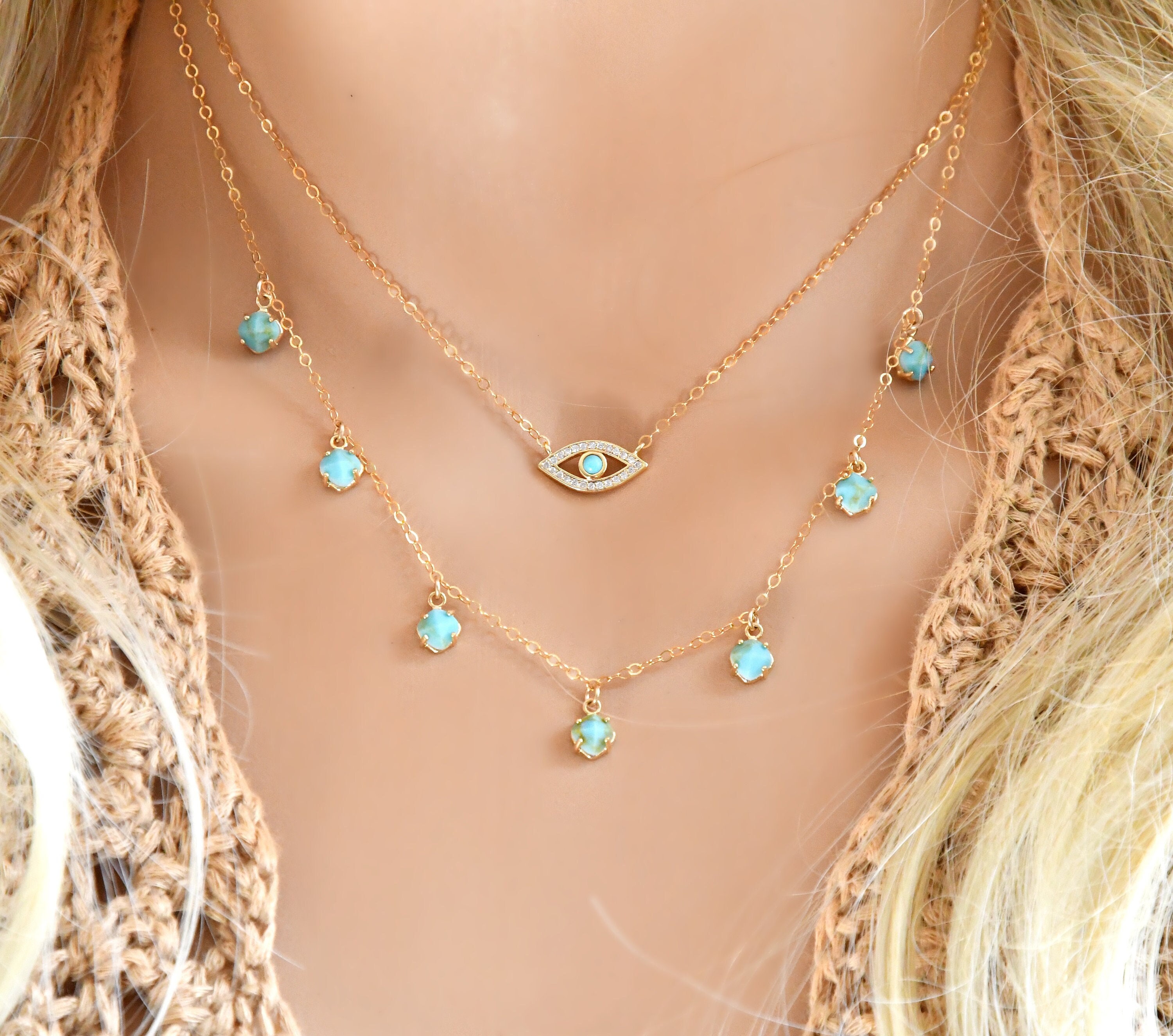 LAYERED SET T rkis Halsketten 14K Gold Filled Ketten T rkis Etsy layered-set-t-rkis-halsketten-14k-gold-filled-ketten-t-rkis-etsy