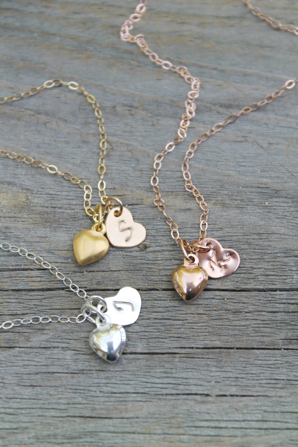 Gold and sterling silver necklace for little girl