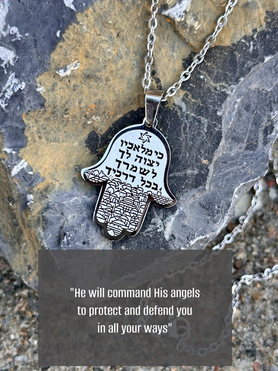 Hamsa Men Necklace Stainless Steel Non Tarnish Waterproof Hebrew Men s Jewellery Silver Tone Unisex Gift for Him Boyfriend Husband Etsy Canada