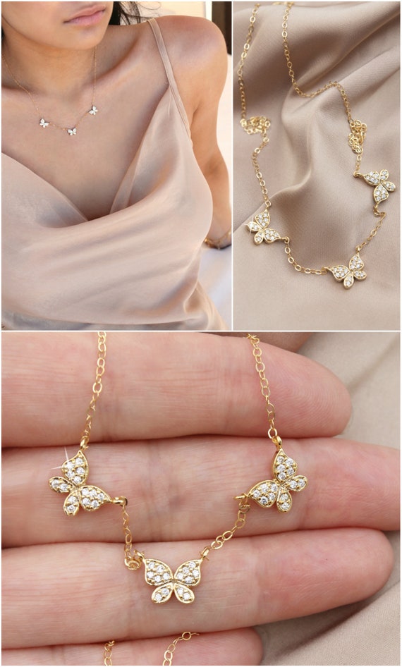 Three butterfly necklace deals