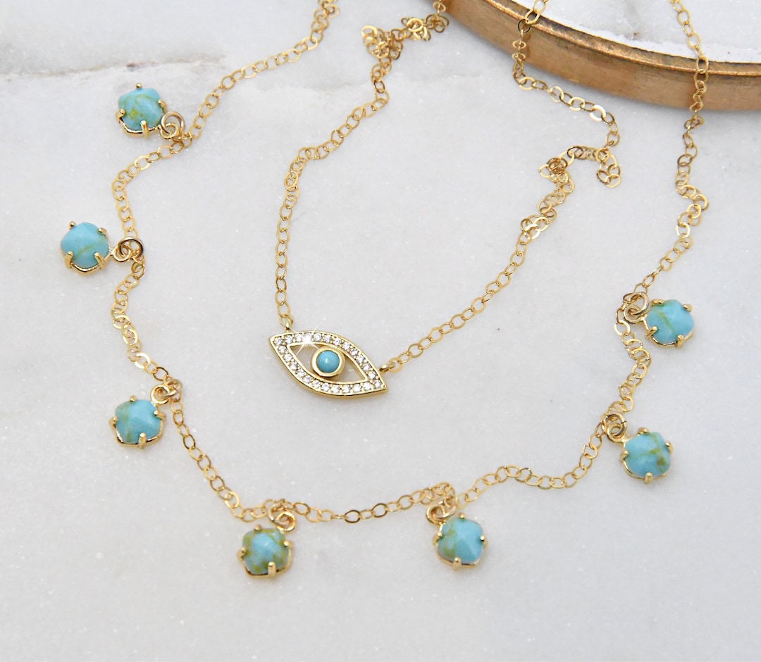 LAYERED SET T rkis Halsketten 14K Gold Filled Ketten T rkis Evil Eye layered-set-t-rkis-halsketten-14k-gold-filled-ketten-t-rkis-evil-eye