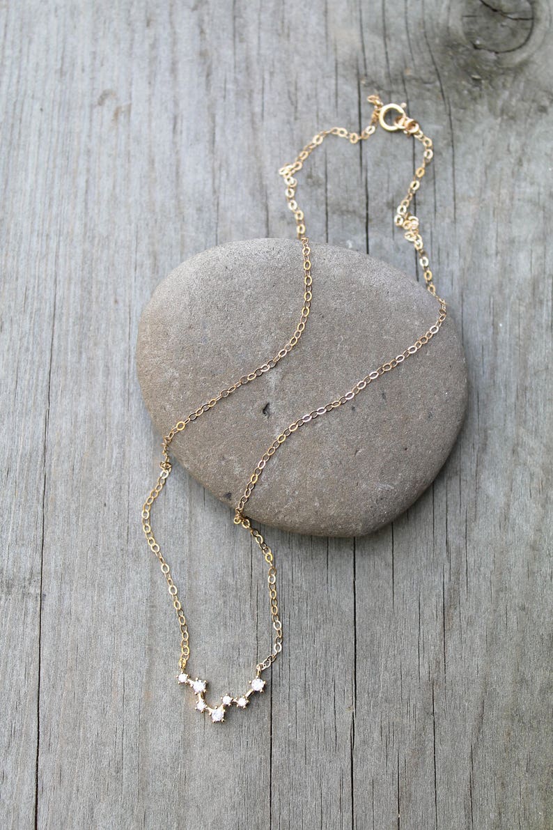 Constellation Necklace,ZODIAC Celestial, Cubic zirconia diamonds, 14k gold filled,cz layering necklace,dainty personalized,bridesmaids gift image 7