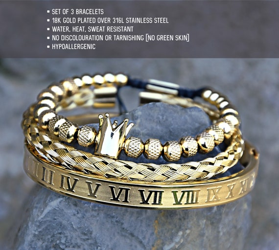 Guess 3 gold tone bracelet Set | Gold tone bracelet, Bracelet set, Bracelets