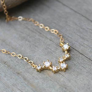 Constellation Necklace,ZODIAC Celestial, Cubic zirconia diamonds, 14k gold filled,cz layering necklace,dainty personalized,bridesmaids gift image 8