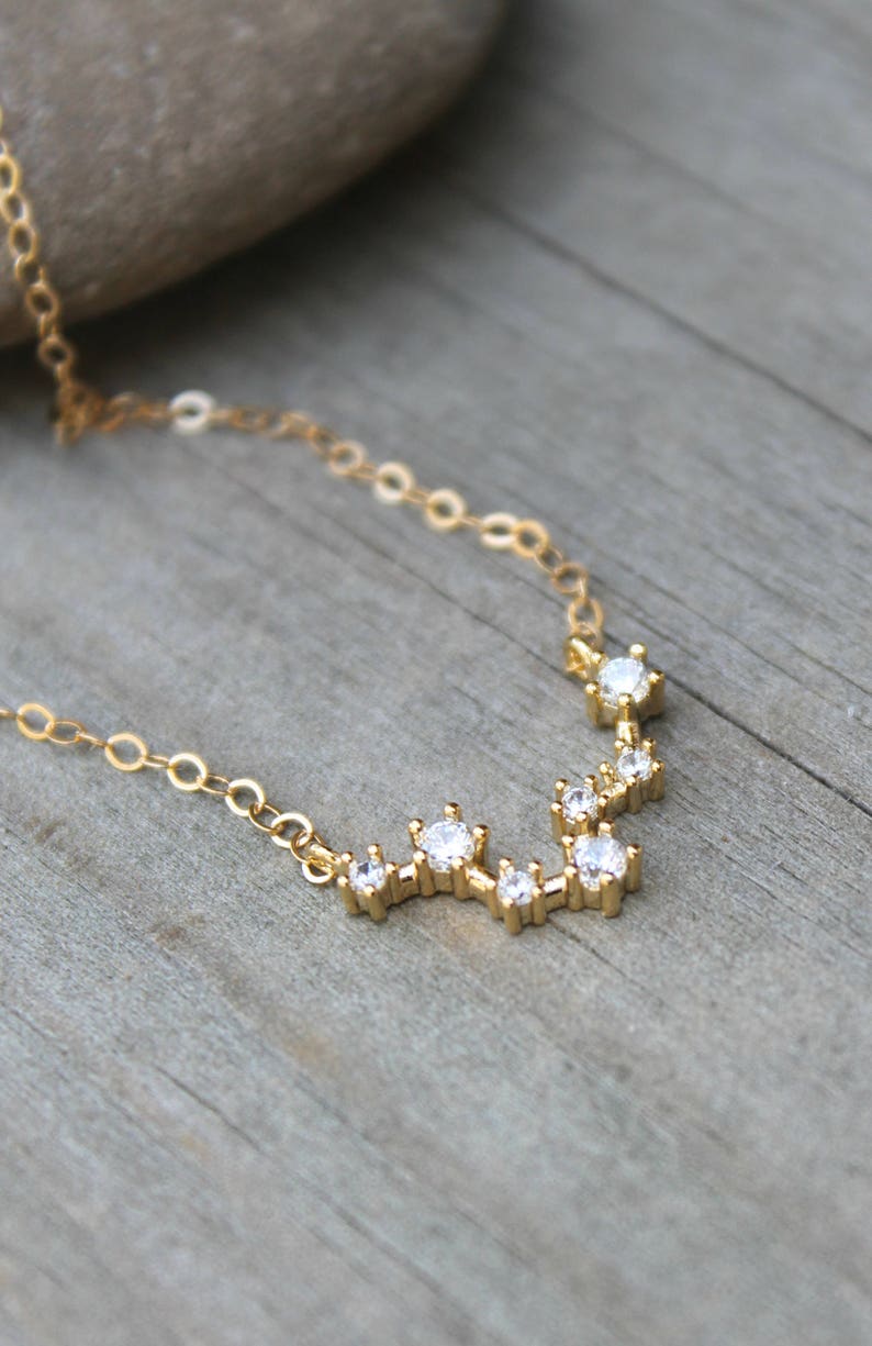 Constellation Necklace,ZODIAC Celestial, Cubic zirconia diamonds, 14k gold filled,cz layering necklace,dainty personalized,bridesmaids gift image 8