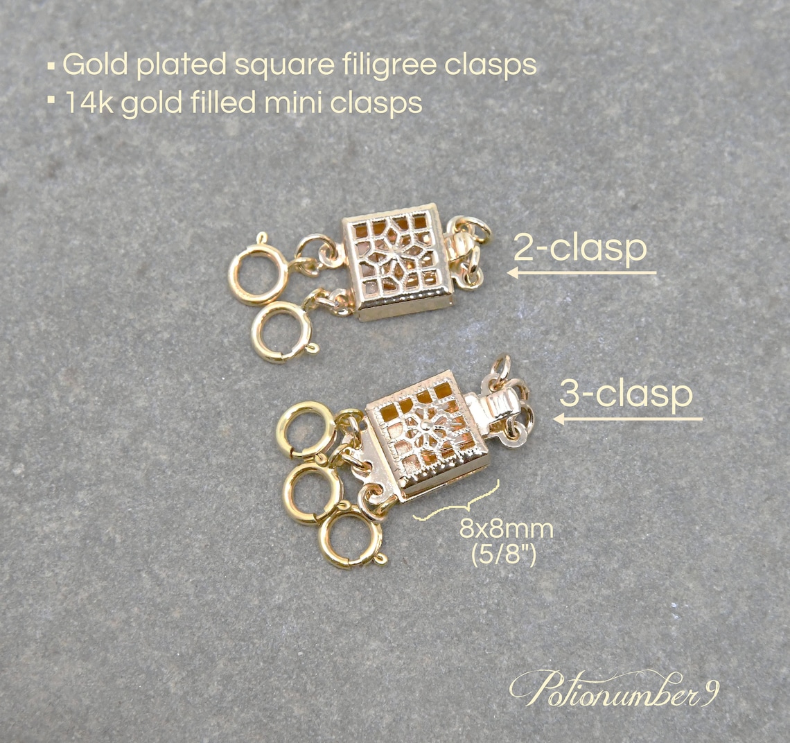 Layering Clasp Gold Necklace Spacer Clasp No More Tangle No Etsy