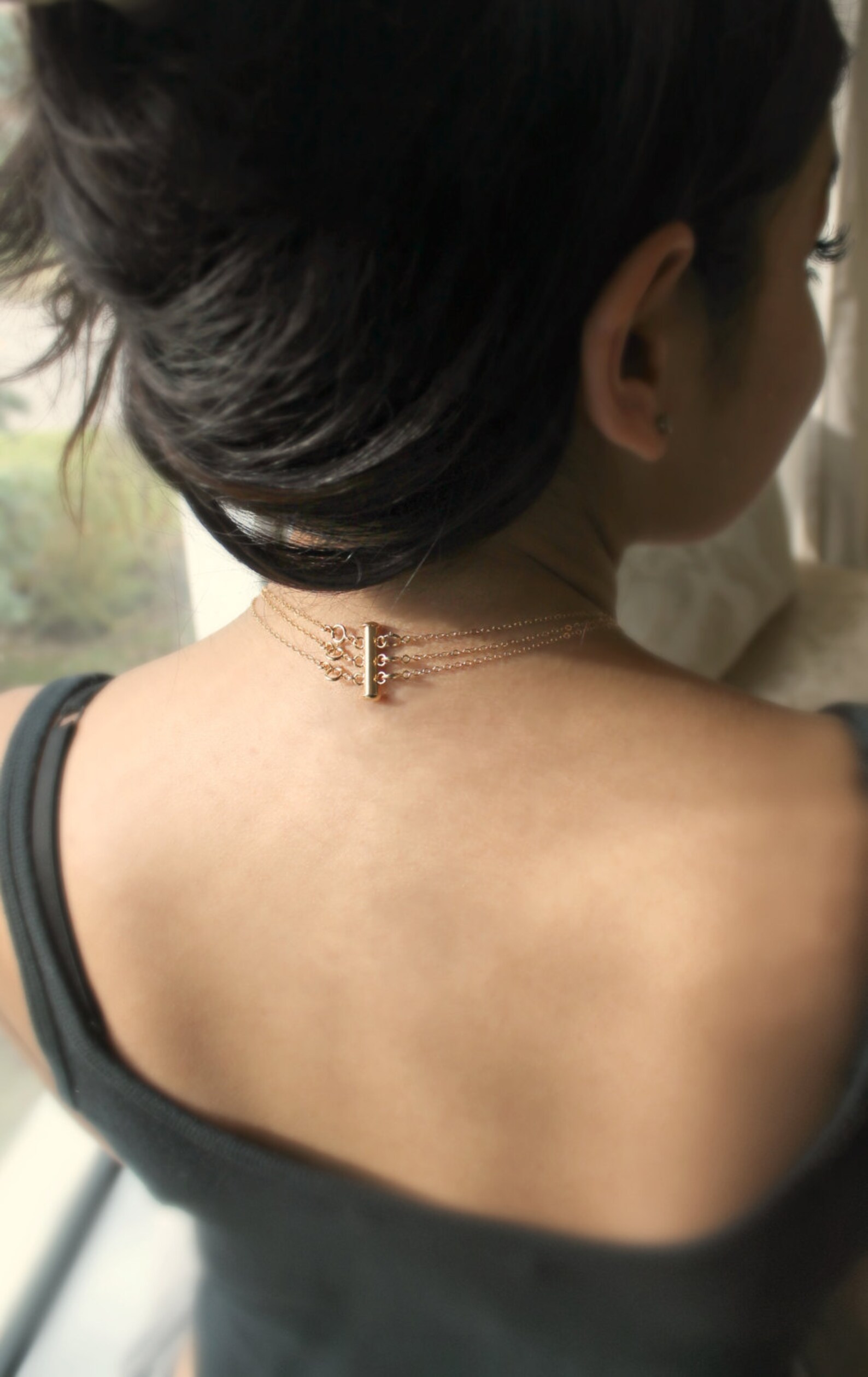 Layered necklace spacer clasp gold silver or Rose gold no Etsy