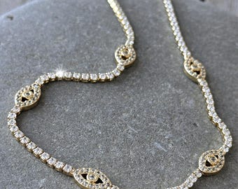Cubic zirconia necklace, Angel Eye, Evil Eye, cz diamonds, gift for her