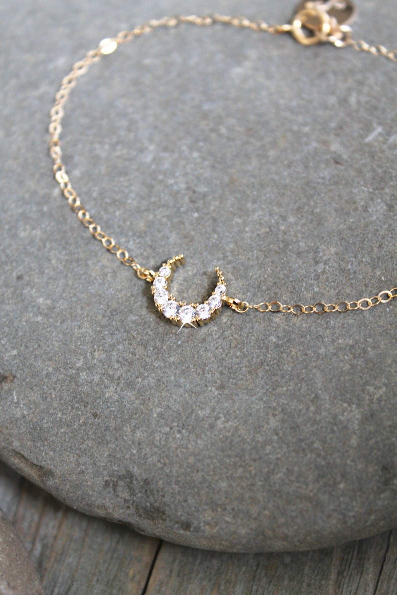 Sterling Silver and 14k Gold Filled Moon Beaded Bracelet main image 1