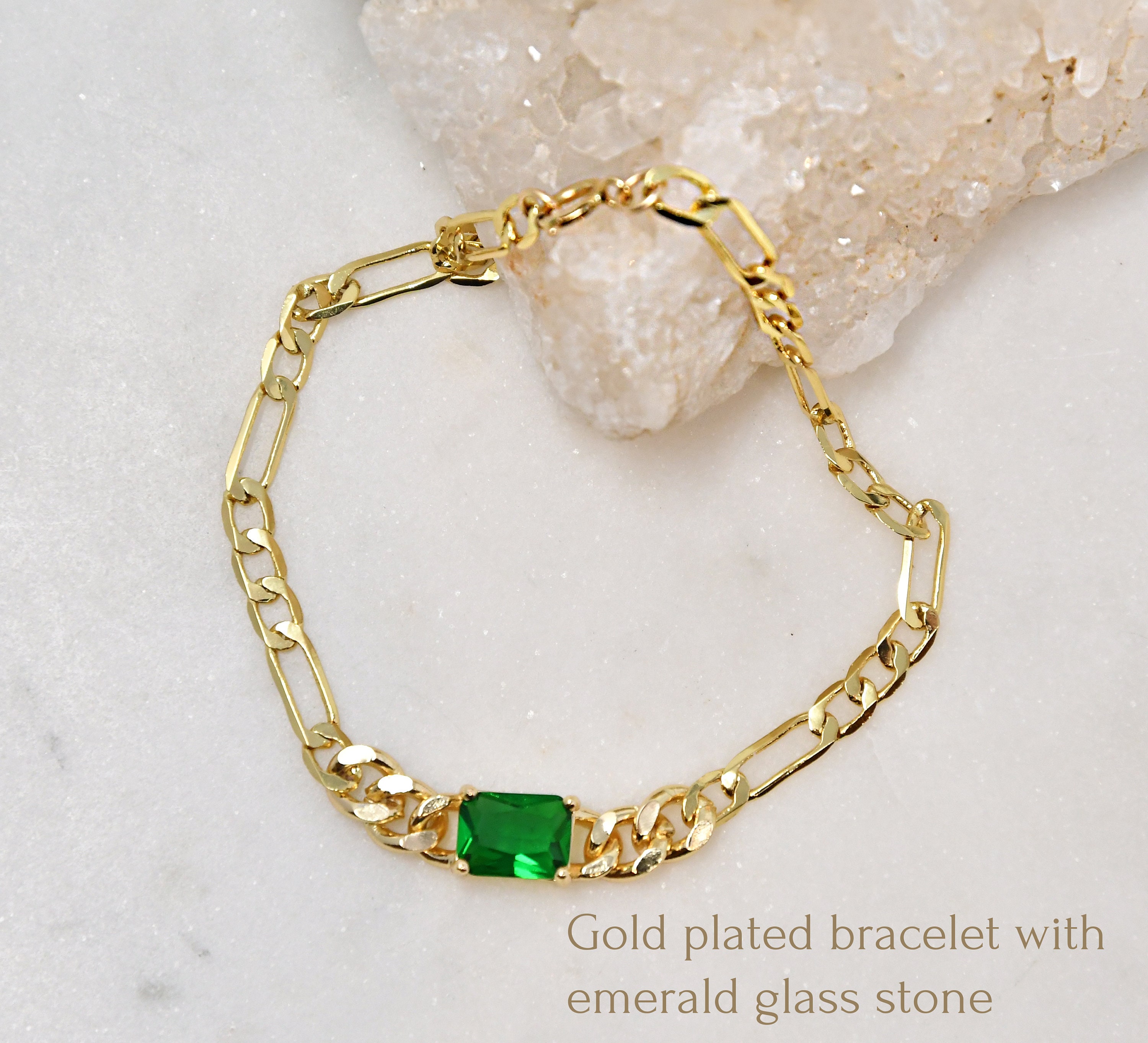 Emerald Bracelet Fine Jewelry | Emerald Green Tennis Bracelet - 18k Gold  Plated - Aliexpress