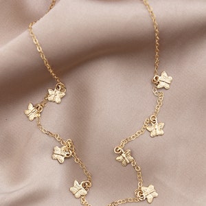 Butterfly Necklace 14K Gold Filled Mini Butterflies - Etsy