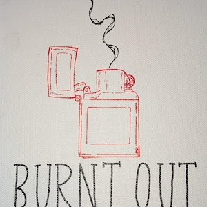 burnt out sticker