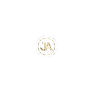 Gold Monogram JA Sticker | Kiss-Cut Sticker