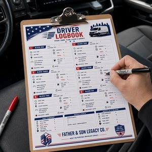 Amazon Flex Driver Log Notepad | Delivery Route Planner | Mileage Earnings Tracker | Gig Driver Organizer | Father & Son Legacy Co.