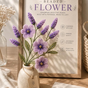 Beaded Flower Bouquet Pattern, Seed Bead Floral Tutorial (PDF)
