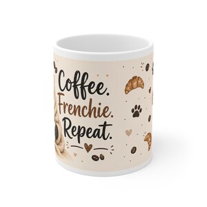 Taza de café con estampado de bulldog francés / Taza de café con estampado de bulldog francés