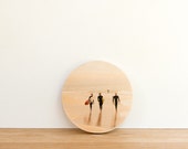 Surfing Trio Photo Transfer Circle Art Block MINI - 'California Trio' by Patrick Lajoie Fine Art Photography