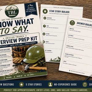 Skilled Trades Interview Prep Kit | 50 Questions, STAR Method Guide (PDF)