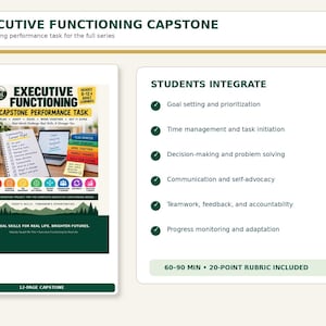 Executive Functioning Capstone | Life Skills Performance Task | Grades 8-12 & Adults