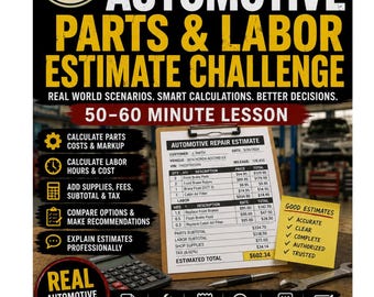 Automotive Parts & Labor Estimate Challenge | No Prep CTE Lesson (Digital Download)