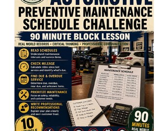 Automotive Preventive Maintenance CTE Lesson | 90 Minute No Prep Sub Plan (Digital Download)