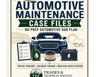 Automotive Maintenance Case Files | No Prep CTE Sub Plan (Digital Download)