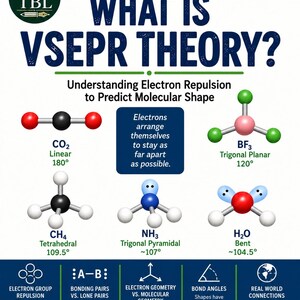 ¿Qué es la teoría VSEPR? Lección de ciencias / Grados 6–10 / Geometría molecular, ángulos de enlace y polaridad