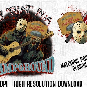Experimente isso em uma cidade pequena, acampamento, PNG, download digital, camiseta de música country, amante de terror, Halloween, Jason, arquivo de sublimação