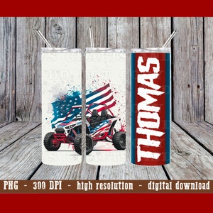 American RZR Customizable Tumbler Wrap, Digital Design, Flag Polaris RZR , High Resolution PNG