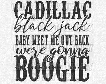 Cadillac, Blackjack, PNG Sublimation Design, Country Liebhaber PNG, digitaler Download