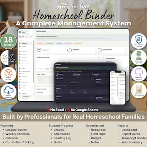 Homeschool Dashboard App | Offline Homeschool Organizer | Lesson Planner, Grades, Attendance & Transcript Builder