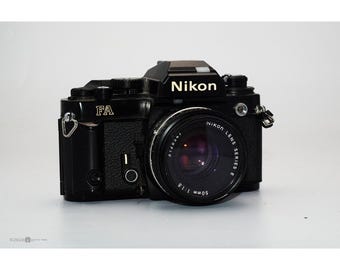 Fotocamera reflex Nikon FA 35 mm, obiettivo 50 mm f/1.8, nero, con misurazione a matrice di buona qualità, codice 5160704.