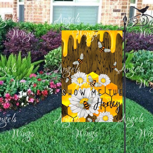 Honey bee garden flag design