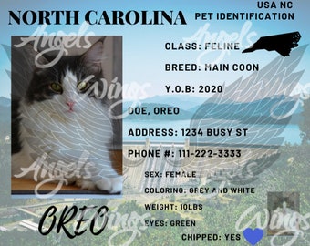 North Carolina State Pet ID Tag