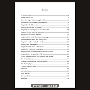 Preview page 3 of After Miscarriage by Elia Sal, showing Contents A Note from Elia...............................................................................................................
